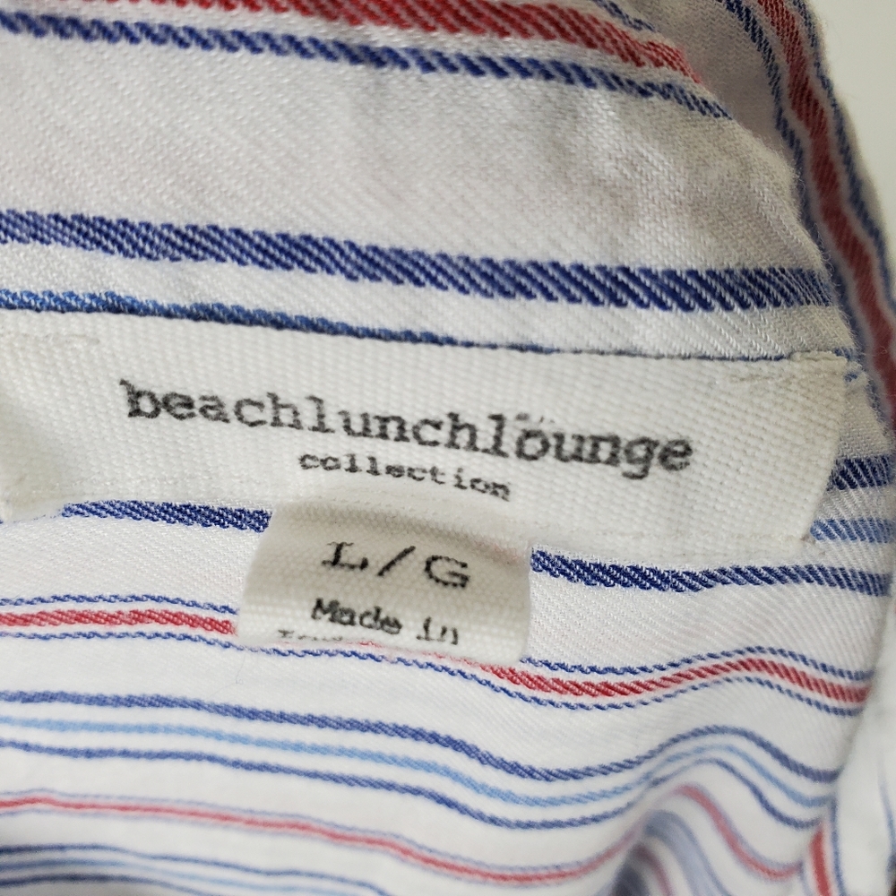Beachlunchlounge Top Shirt Striped Boho Beach Summer Spring Coastal Neutral - Picture 10 of 10
